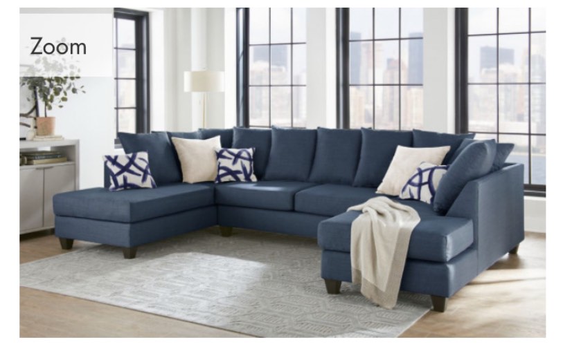 NeoLiving Merrill Double Chaise Sectional, Navy 