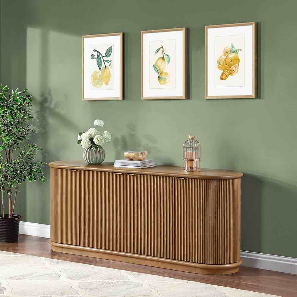 Callen 72in Natural TV Console Fits most flat panel TVs up to 80in & 135lb