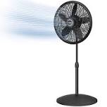 Lasko - 18 in. Oscillating 3-Speed Adjustable Large Room Pedestal Fan - Black