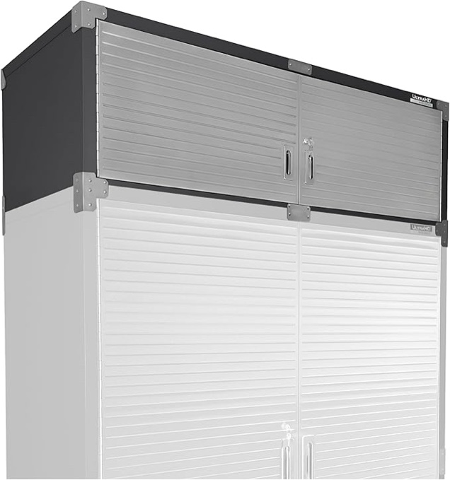Seville Classics UltraHD Heavy Duty Mega Solid Steel Metal 2-Door Lockable Stacker Wall Storage, Cabinet Organizer for Garage, Warehouse, Office, Classroom, Graphite, 60" W X 24" D X 18.5" H