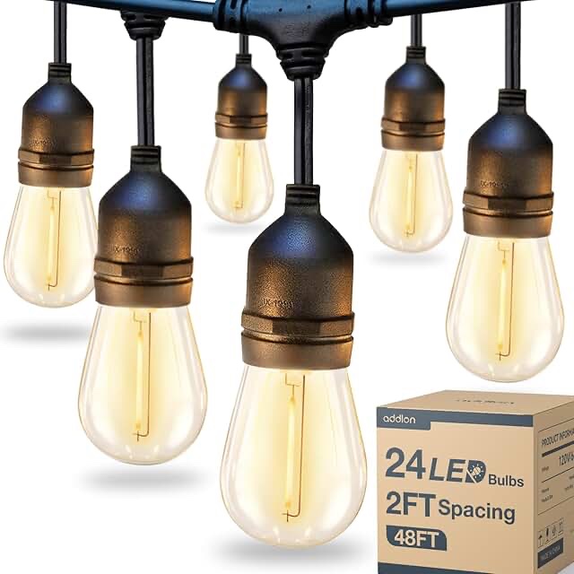 EcoScapes Outdoor LED Café Lights (24 Bulbs 48 Feet)