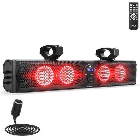 26" Wide Aluminum Alloy Sound Bar Speaker System w AUX/BT/USB/RGB Lights