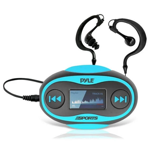Sound Around-Pyle PSWP25GR 4Gb Waterproof Mp3 Player - Fm Radio With Pedometer, Lap Counter, Stop Watch, Lcd Display And
