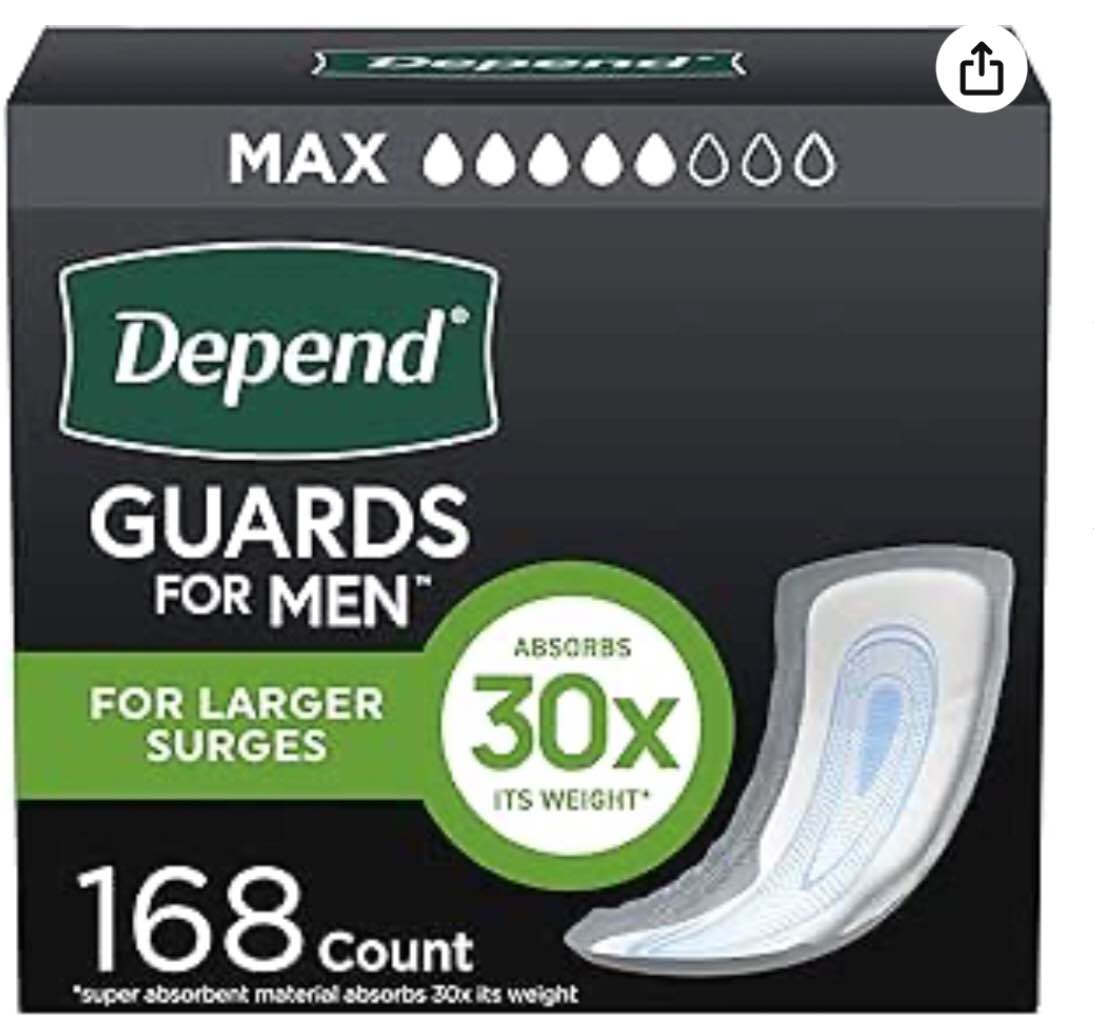 Depend Men s Maximum Incontinence Guards  168 Count