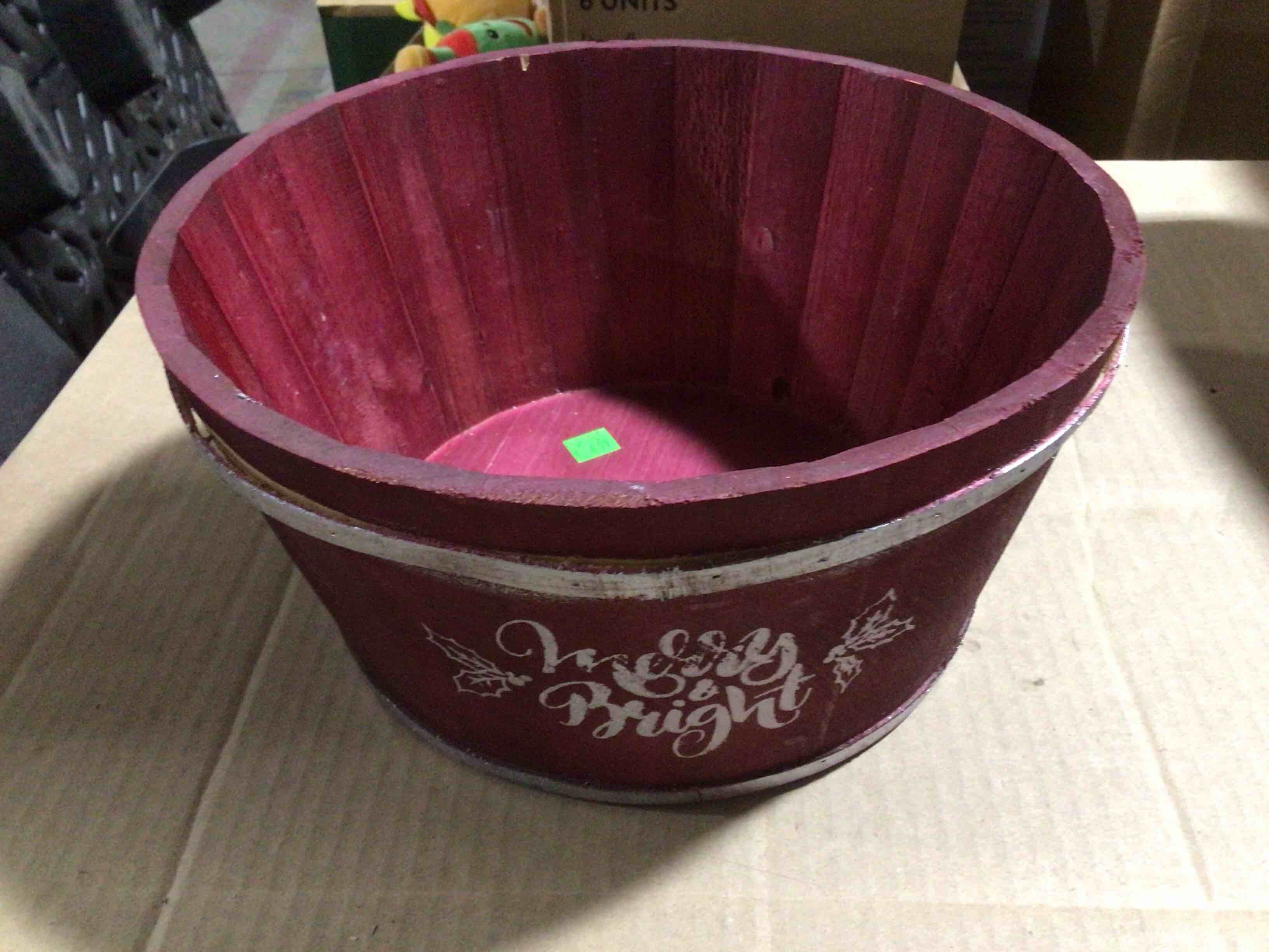 Holiday Wooden Basket