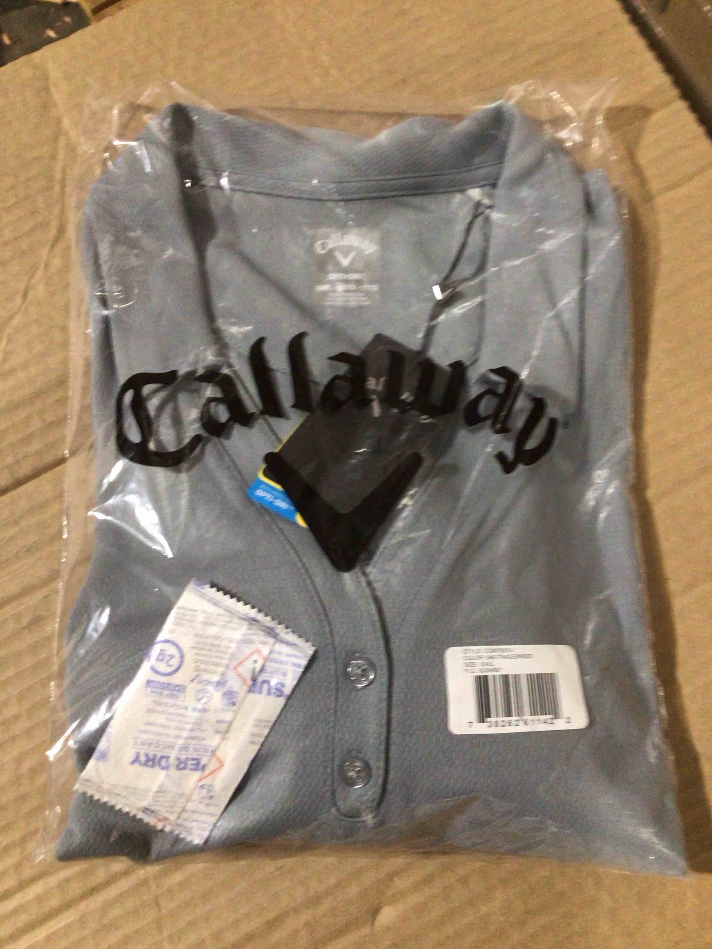 Callaway Opti-Dry Grey Adult 3X Short Sleeve Polo Shirt 