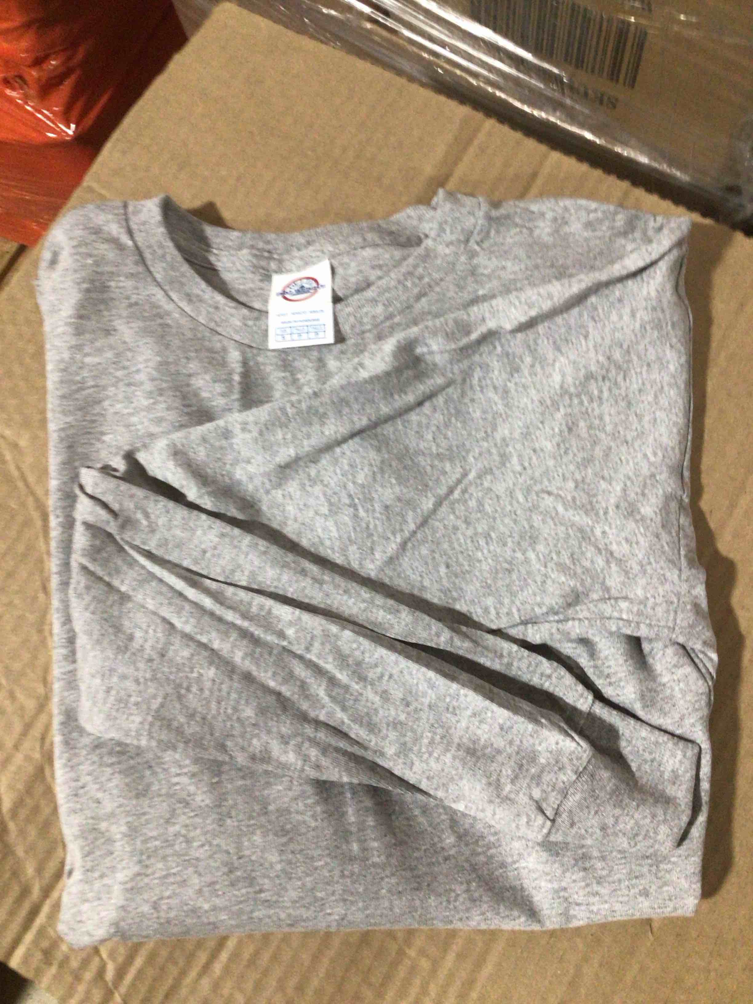 small delta apparel adult light gray long sleeve shirt 