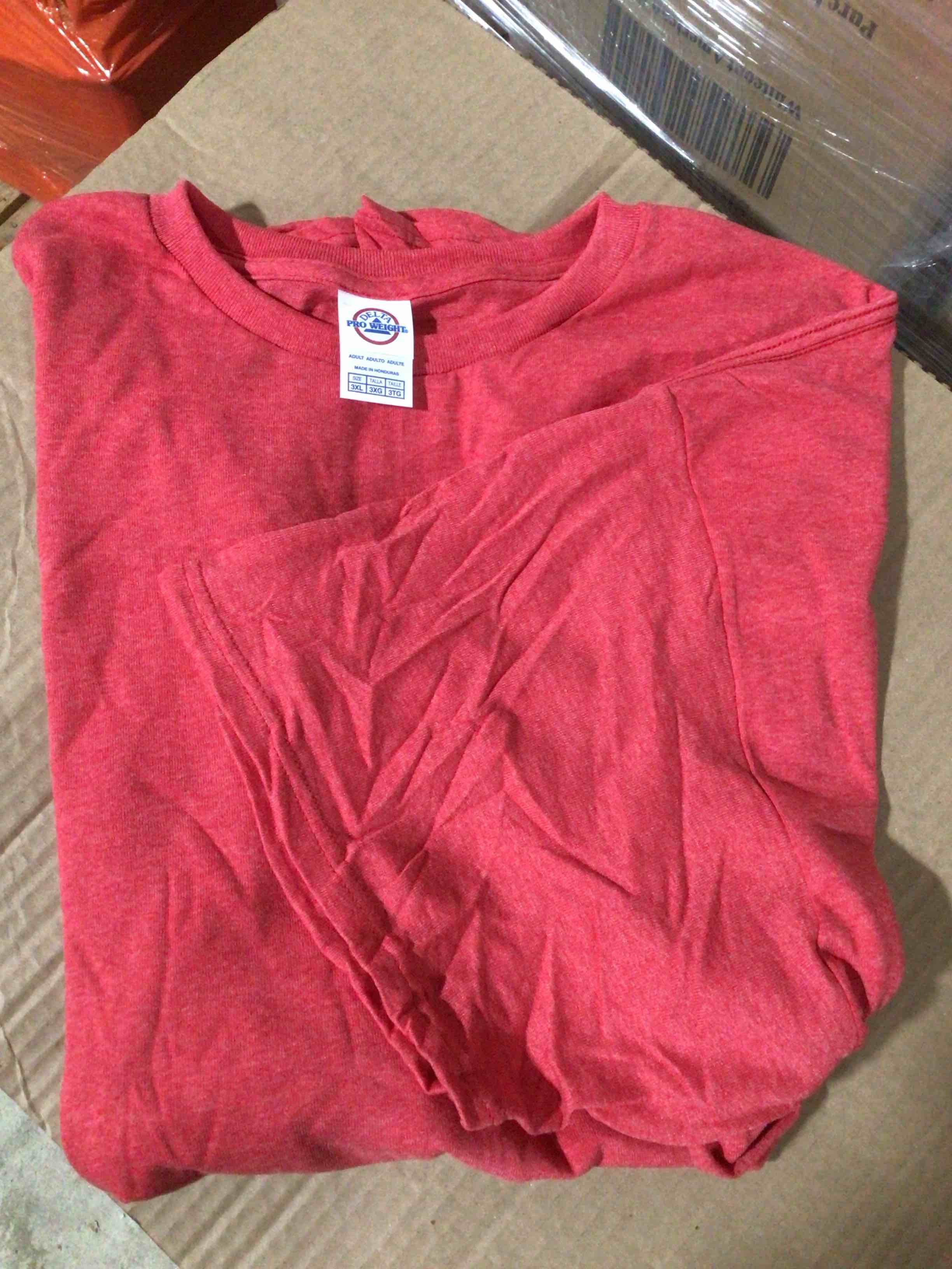 3x Delta Apparel Adult Red T-Shirt