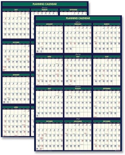 house of doolittle 395 24 in. x 37 in. 12-month (jul 2025-jun 2026) recycled reversible/erasable yearly wall calendar