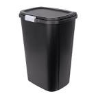 Hefty 13gal Odor Block Trash Can Black: Kitchen Touch-Top Garbage Can, Tight-Fitting Lid, Indoor, Rectangle, Matte Finish