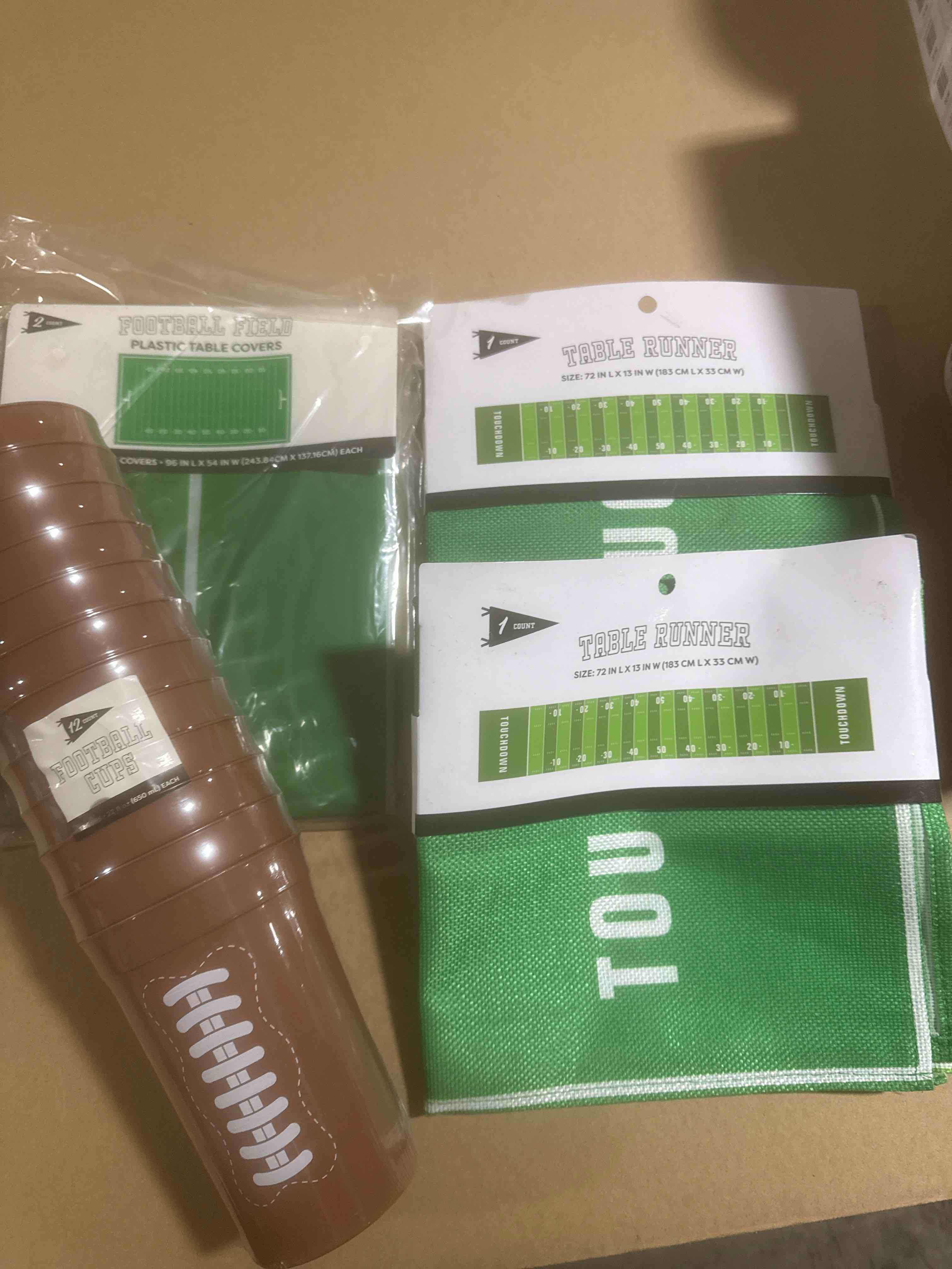 assorted football Game Day accessories. 