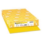 Wausau Paper 22533 Multipurpose Colored Paper  24lb  11 x 17  Solar Yellow  500 Sheets/Ream