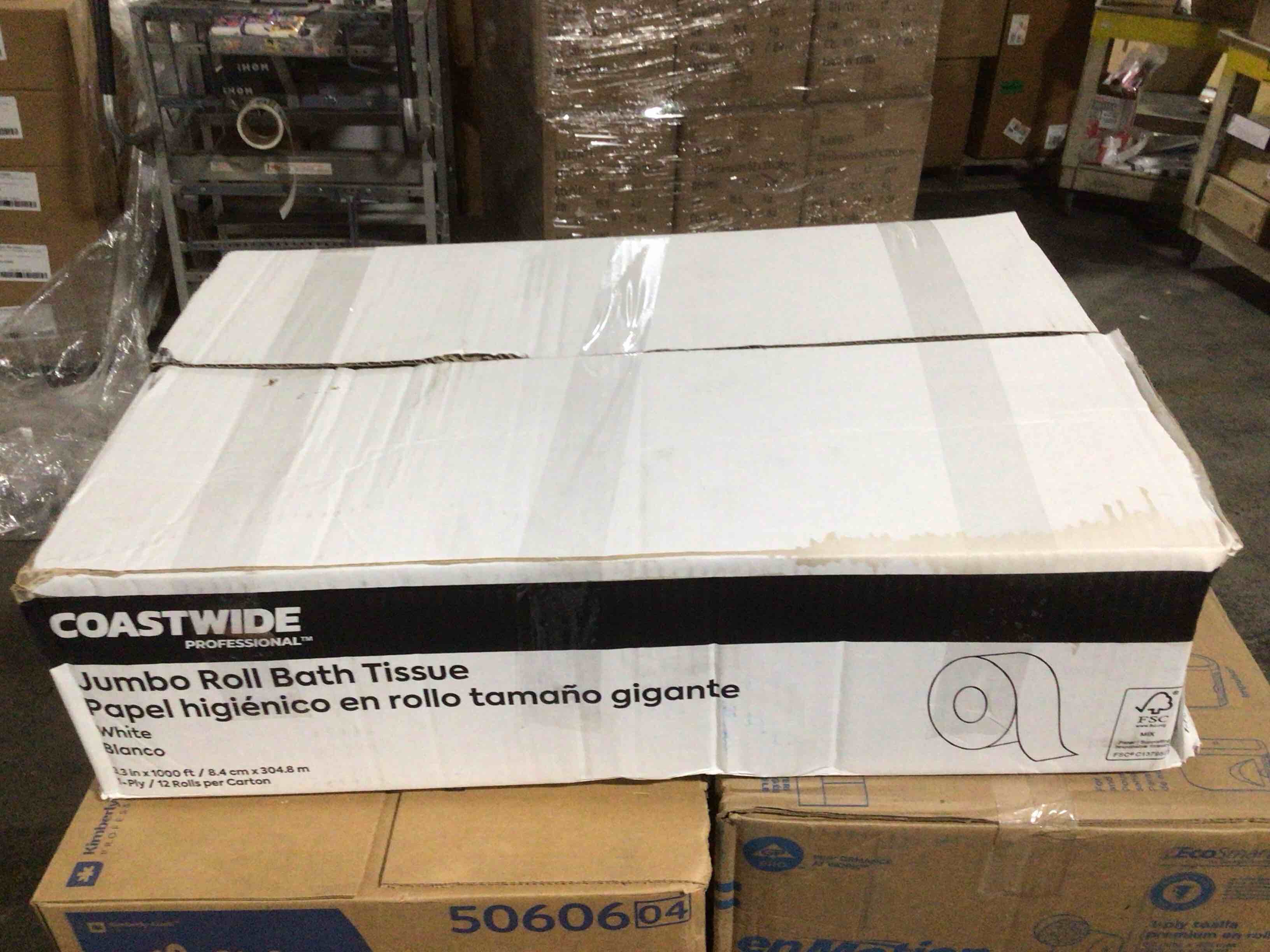12 Rolls of Coastwide Jumbo Roll Bath Tissue