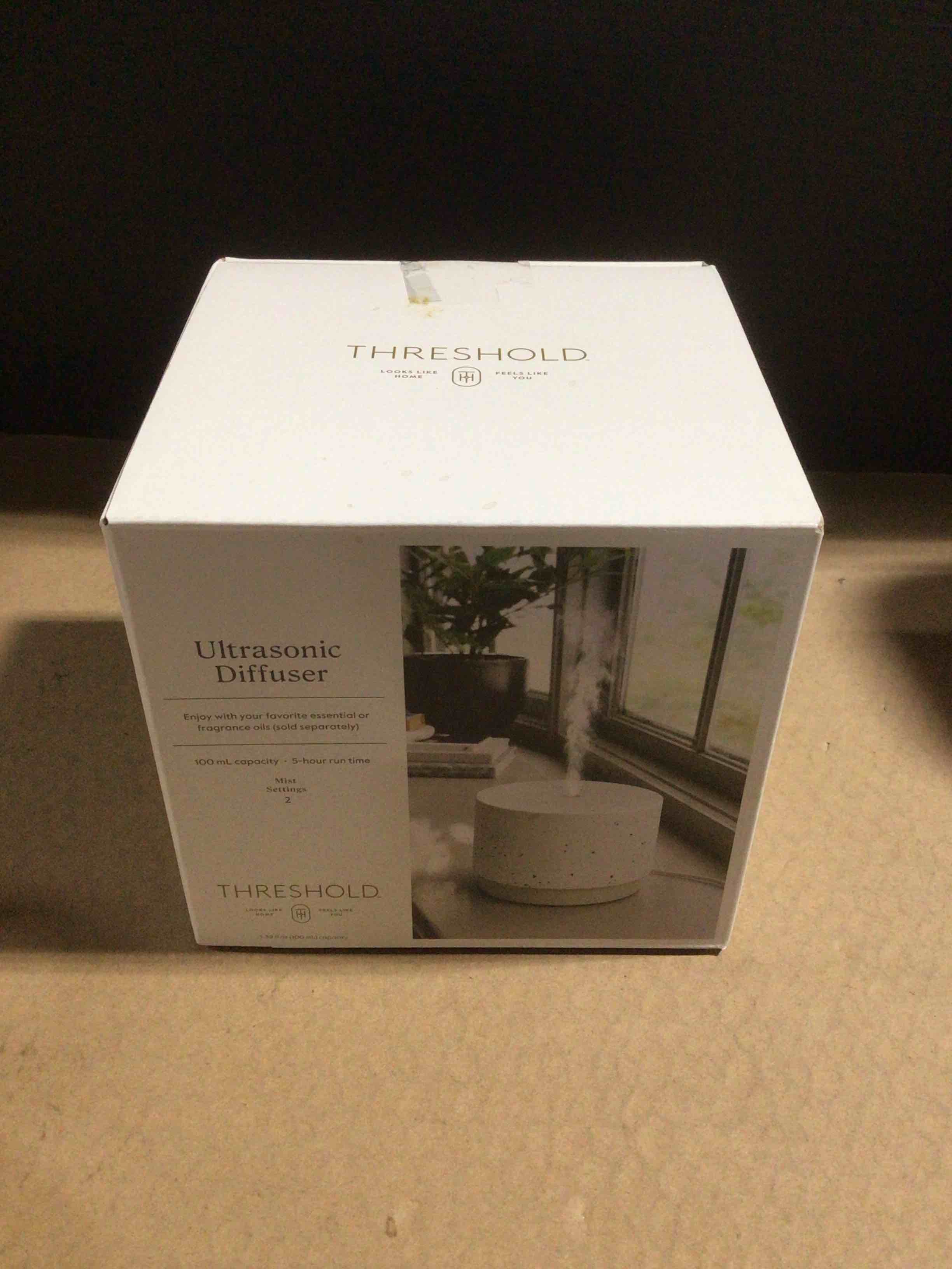 Condition photo showing As Is for White Terrazzo 100ml Mini Diffuser - Threshold™: Ultrasonic, Aromatic Mist, Auto Shut-Off