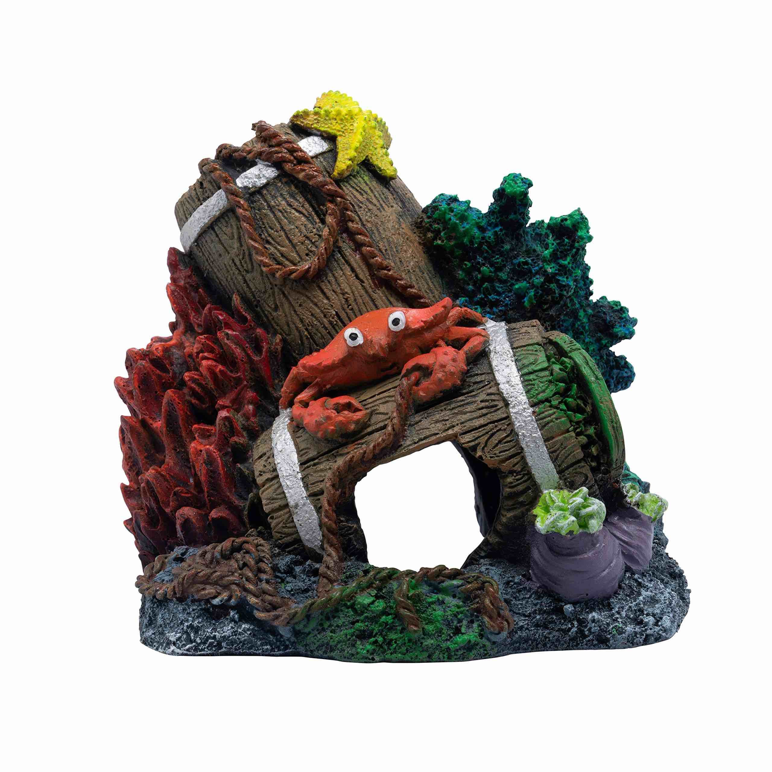 GlomFish Aquarium Decor Barrel