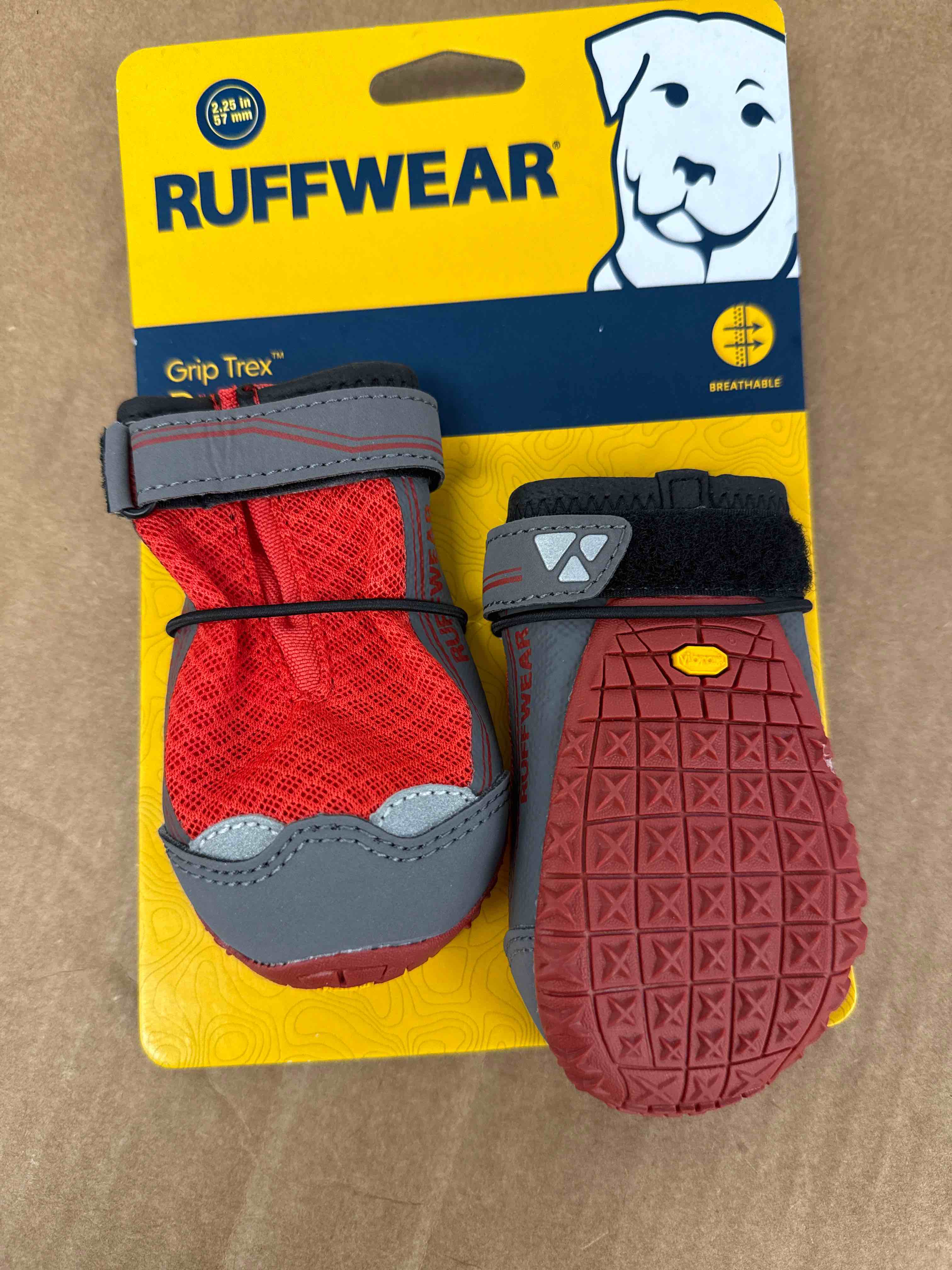 Condition photo showing Good Condition for Ruffwear, Grip Trex Dog Boots, Outdoor Booties with Rubber Soles for Hiking and Running, Red Sumac, 2.25"