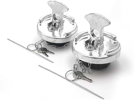 bansdans 2Pcs 11-04859-100 4" Locking Diesel Fuel Cap, Lever-Style Aluminum Fuel Tank Cap with Key F
