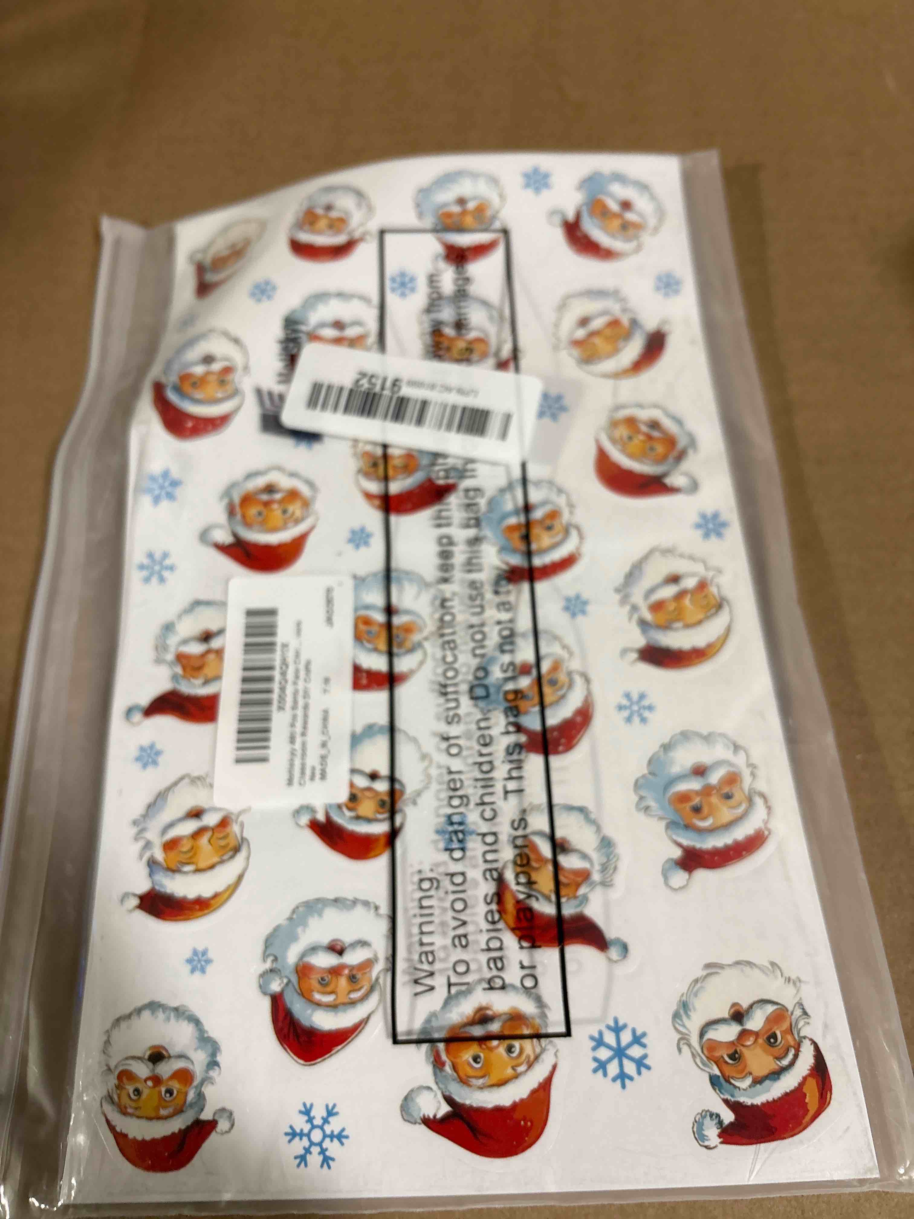 Condition photo showing New/Like New for 480 Pcs Santa Face Christmas Sticker for Kid Santa Claus with Snowflake Screen Sticker Red White Waterproof Christmas Claus Stickers for Xmas Winter Party Favors Classroom Rewards DIY Crafts