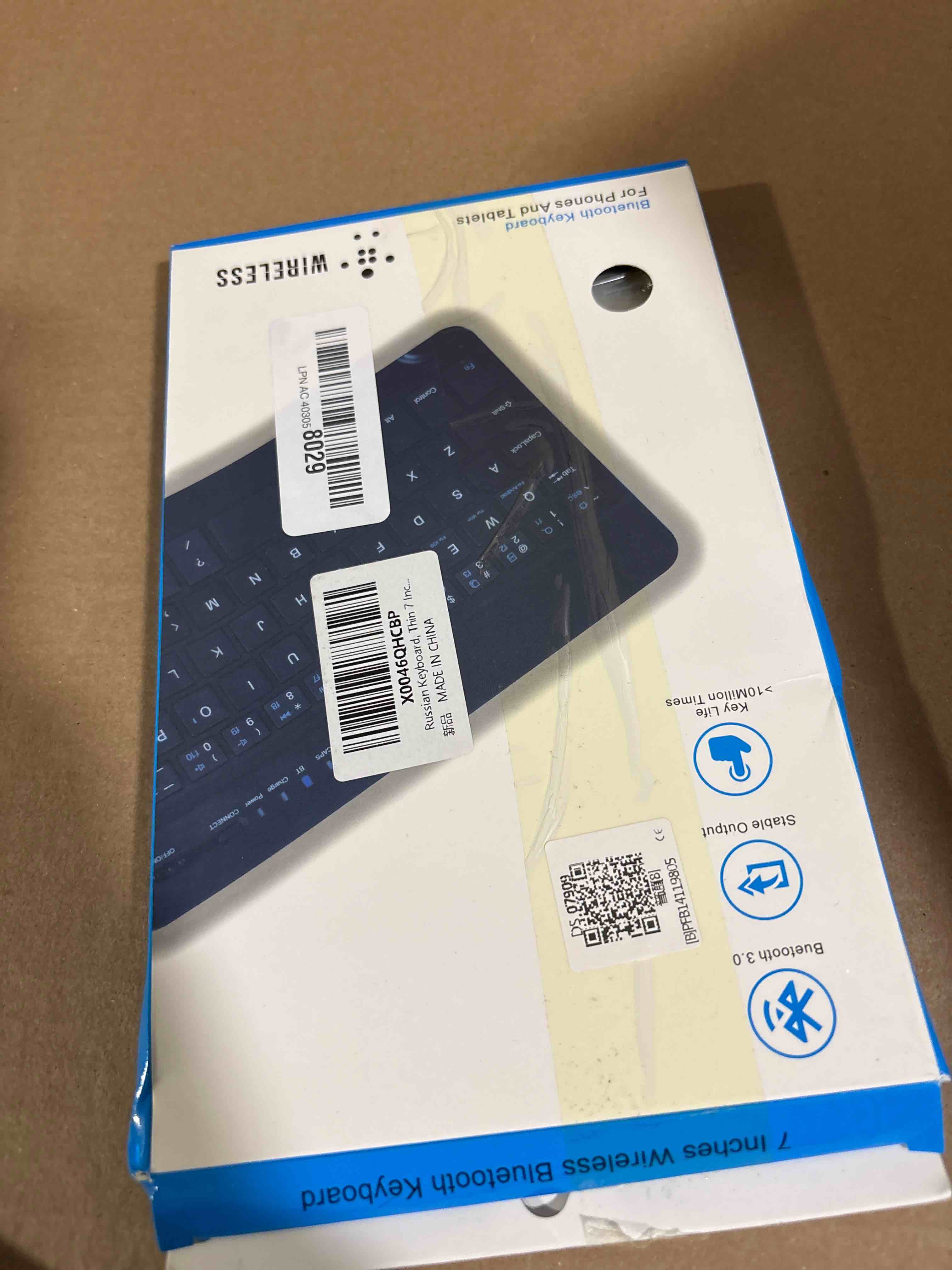 Condition photo showing New/Like New for Diyeeni Russian Keyboard, Thin 7 Inch Rechargeable Russian and English Bilingual Bluetooth Keyboard,for Andriod for for iOS, and wearresistant