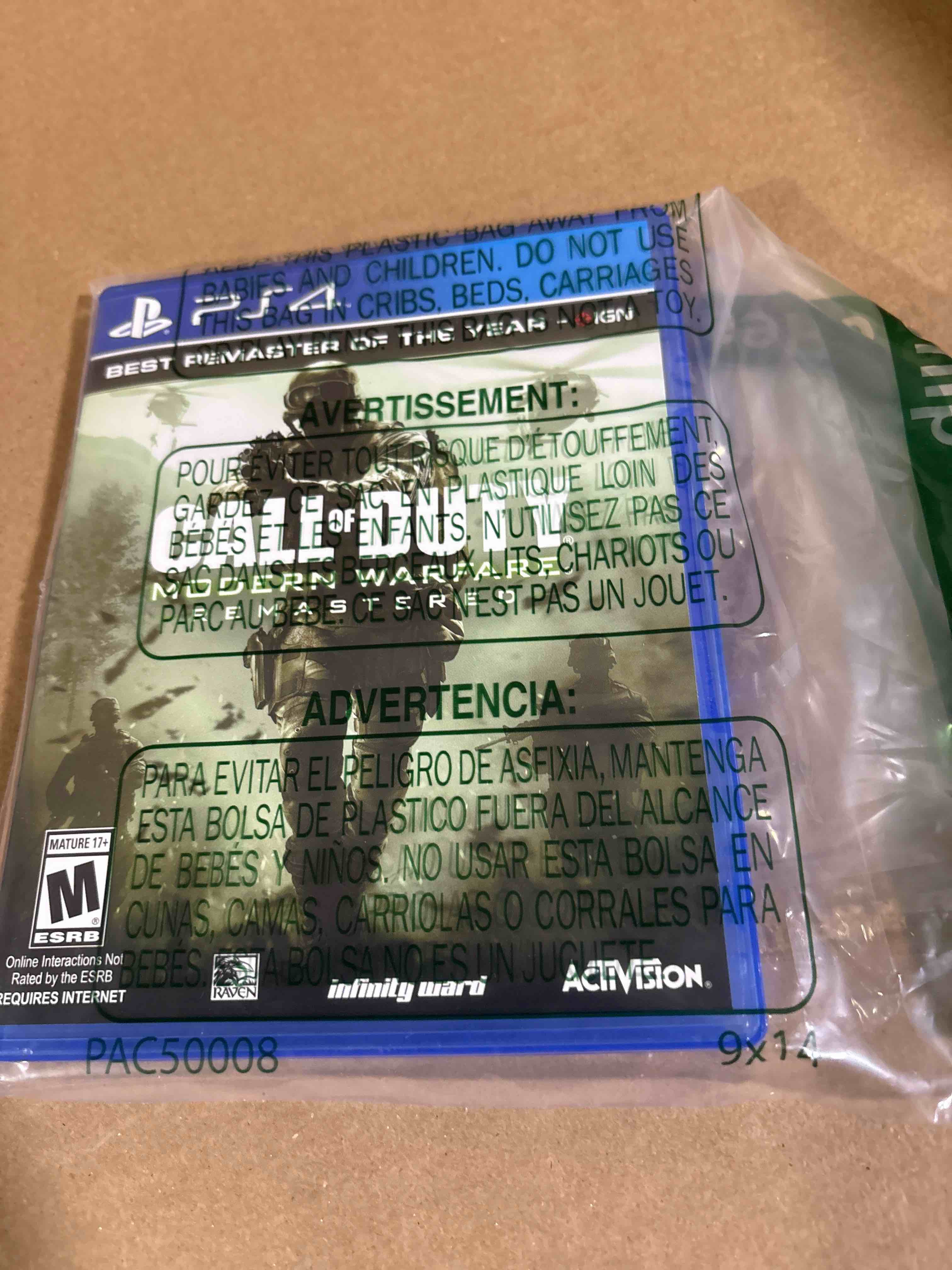 Condition photo showing New/Like New for Call of Duty: Modern Warfare Remastered - PlayStation 4