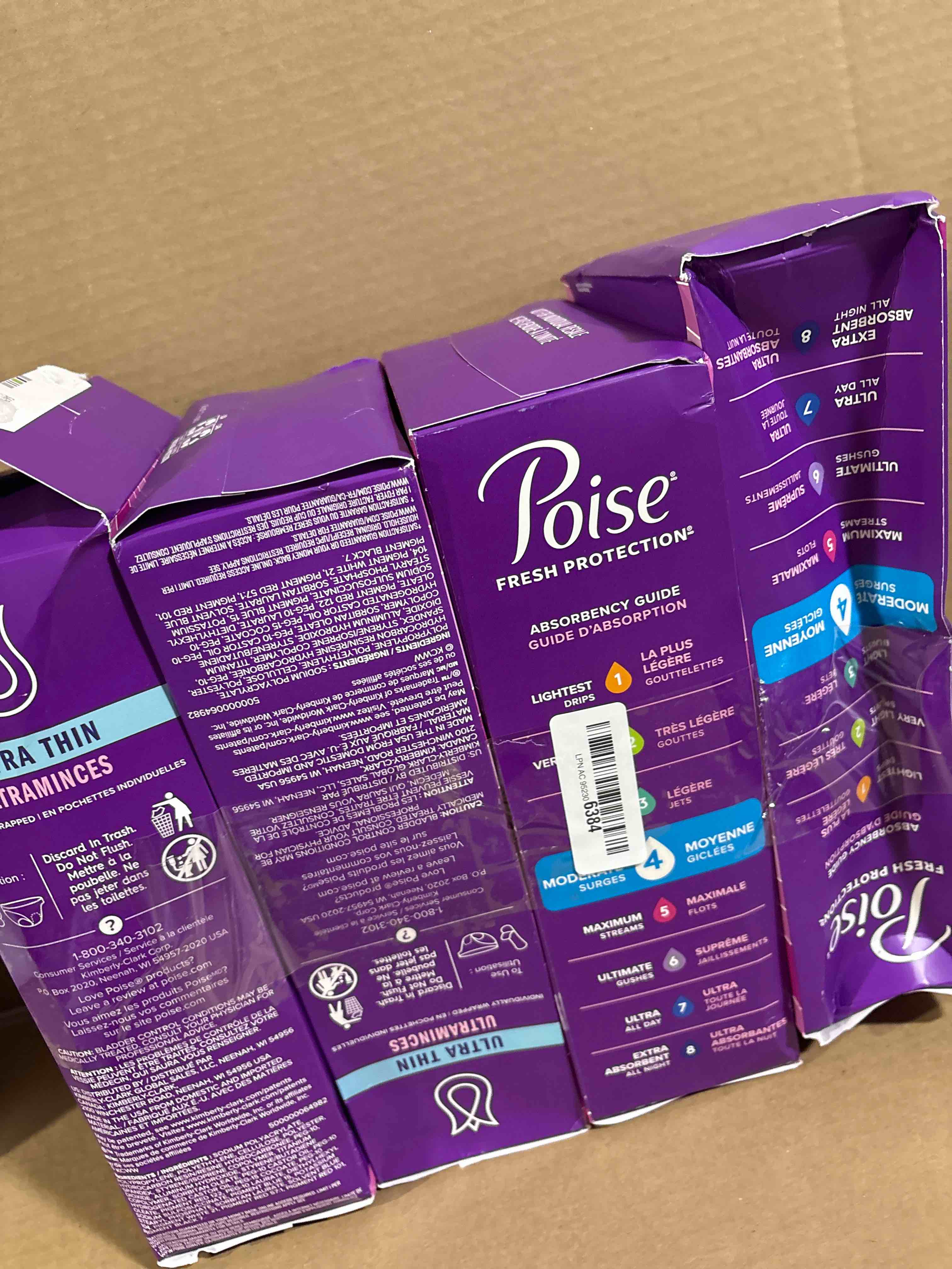 Condition photo showing New/Like New for Poise Ultra Thin Incontinence Pads & Postpartum Pads for Bladder Leaks, 4 Drop Moderate Absorbency, Regular Length, 192 Count (4 Packs of 48), Packaging May Vary