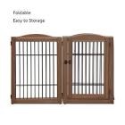 unipaws 6 Panels Extra Wide Freestanding Walk Through Dog Gate with 5 Support Feet, Pet Playpen, Foldable Stairs Barrier Pet Exercise Pen for Dogs Cats,Indoor Use Only