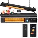 Ceiling Electric Outdoor Heater Wifi Control Wall-Mounted Hanging Patio 1500W Infrared 9 Heat Levels, 24H Timers, Carbon Fiber Tube Heating Wall Heater for Gazebo, Balcony