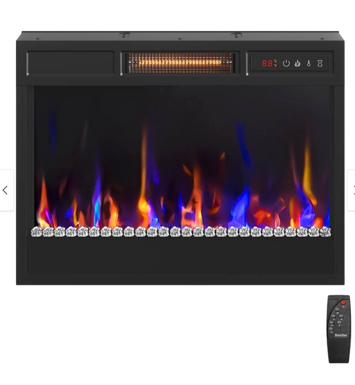 23 inch Electric Fireplace Heater Insert with Remote Control (1000-1500W) - 23 inch