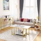 (incomplete)(similar photo Lamerge Living Room Table Set of 3,Faux Marble Coffee Table & 3-Tier Side Table & Console Tables,Modern Table Set with Gold Metal Frame, White &Gold, Rectangle with Console (LLRT-WG)