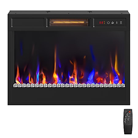 Bestier Electric Fireplace Insert, 17-1/8”H x 23”W x 4-7/16”D, Black