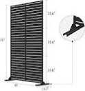 Lirago 75 in. x 48 in. Black Patio Privacy Screen with Stand