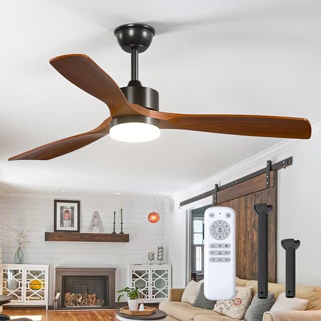 Karlena 54'' Plastic Blades Modern Ceiling Fan with Lights and Remote Control Dimmable 3 Colors 6-Speed Reversible Noiseless Motor