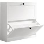shoe storage cabinet with 2 flip drawers ,white 