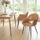 Olivias mid century modern faux leather dining chair (set of 2)