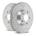 disc brake rotor -front drilled, slotted and zinc plated brake rotor
