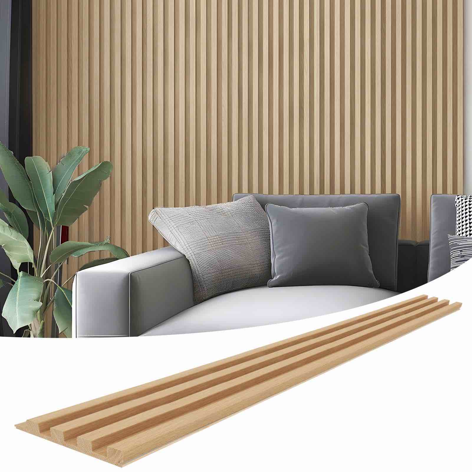 a32105ae04-art3d 103.94''x5.71'' slat wood wall paneling for interior and ceiling decoration,pack of 4pcs,ashtree