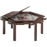(Box 1/2)AHB Hexagonal Solid Wood Board Game Table For 4-6 Players