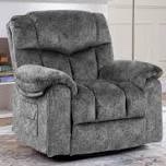 High-Softness Velvet Manual Swivel Rocker Recliner Chair(Missing parts)