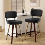 logreira swivel upholstered counter & bar height stool (set of 2)