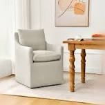 Denton Upholstered Rolling Dining Chair(Incomplete )