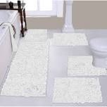 Freida Bath Rug & Contour Mat Set (Set of 5) white 4565966193