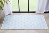 Kehr Lattice Moroccan Light Blue Ivory Machine Washable Area Rug