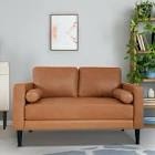 2 Seater Genuine Leather Loveseat Elegant Modern Couch for Comfort