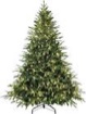 mayhihi prelit artificial full christmas tree 6.5ft with 2356 pe pvc tips, premium pre-lit holiday xmas tree with 450 ul incandescent lights, metal hinges & foldable base for home office party, green