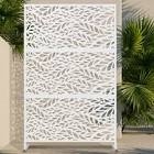 Metal Privacy Screen with Stand, Weather Resistant Outdoor Privacy, white