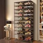 10- Tier 20-40 Pairs Plastic Stackable Shoe Storage Cabinet