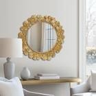 Martha Stewart Eden Gingko Leaf Round Wall Mirror 30.5"
