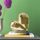 stoneware ceramic geometric heart sculpture - modern 