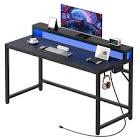 computer desk with monitor stand & charging station, gaming desk ,black