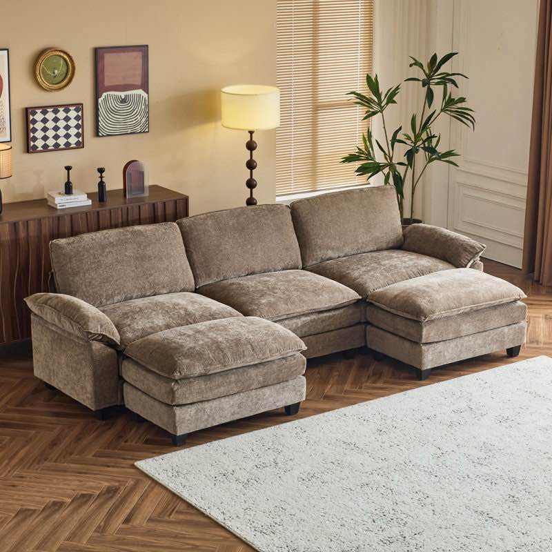 120'' W Double Layer U-shaped Cushion Cloud Comfy Couch